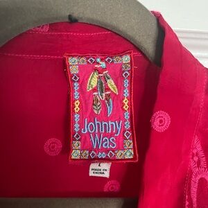 Johnny Was Scarlet Embroidered Top